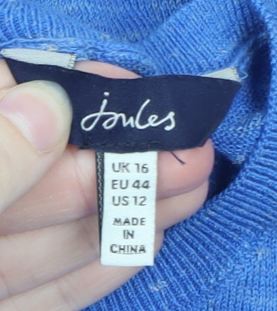 Joules Women's Blue Sleeveless Knit Vest Jumper Size 16