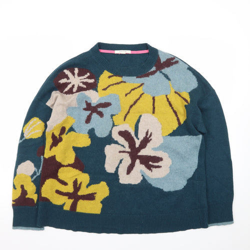 White Stuff Women's Multicoloured Floral Wool Jumper UK 18