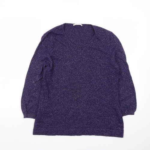 Windsmoor Women's Purple Glitter Long Sleeve Jumper Small