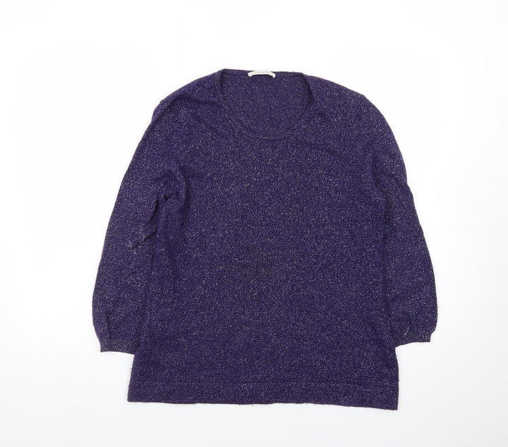 Windsmoor Women's Purple Glitter Long Sleeve Jumper Small