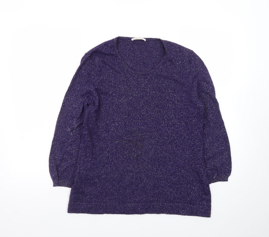 Windsmoor Women's Purple Glitter Long Sleeve Jumper Small