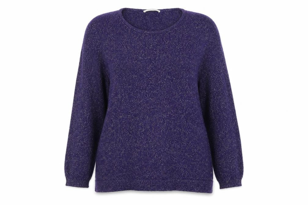 Windsmoor Women's Purple Glitter Long Sleeve Jumper Small