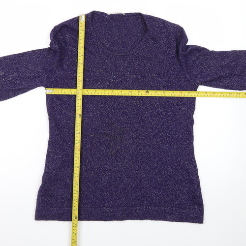 Windsmoor Women's Purple Glitter Long Sleeve Jumper Small