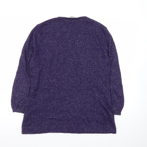 Windsmoor Women's Purple Glitter Long Sleeve Jumper Small