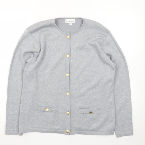 Emreco Women's Grey Wool Blend Button Cardigan Size 18
