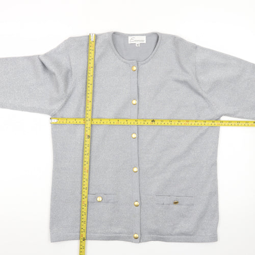 Emreco Women's Grey Wool Blend Button Cardigan Size 18