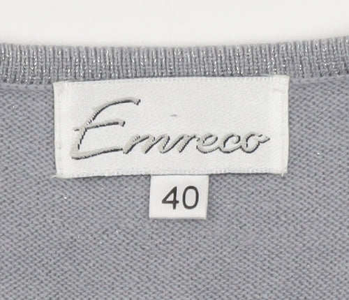 Emreco Women's Grey Wool Blend Button Cardigan Size 18