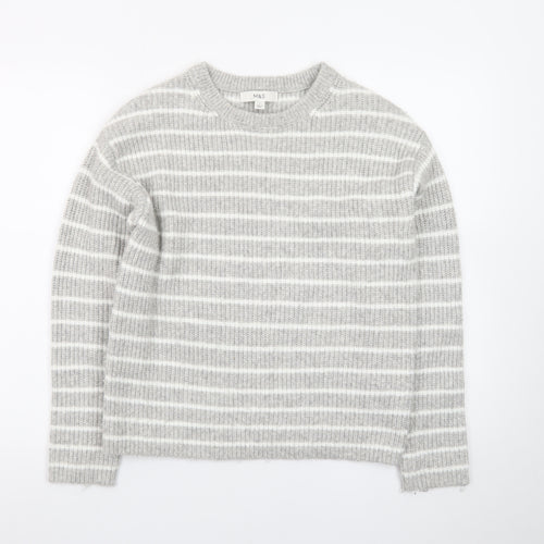 Marks and Spencer Women’s Grey Striped Knit Pullover Jumper Size S
