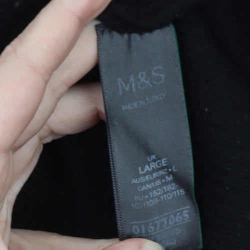 Marks and Spencer Womens Black Wool Beaded Pullover Jumper Size L