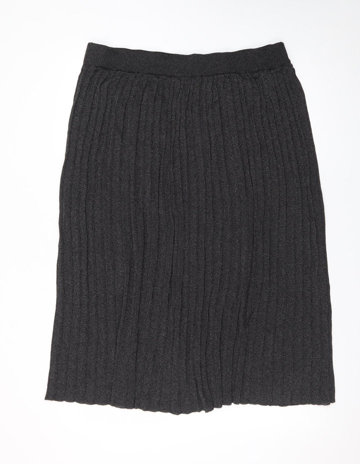 F&F Women’s Grey Pleated Knit Midi Skirt Size 20