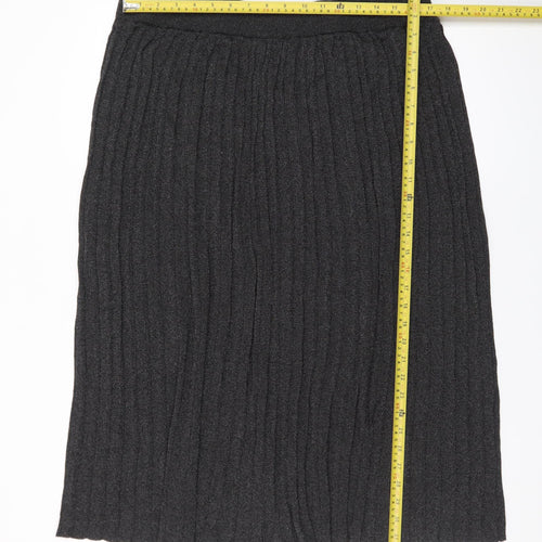 F&F Women’s Grey Pleated Knit Midi Skirt Size 20