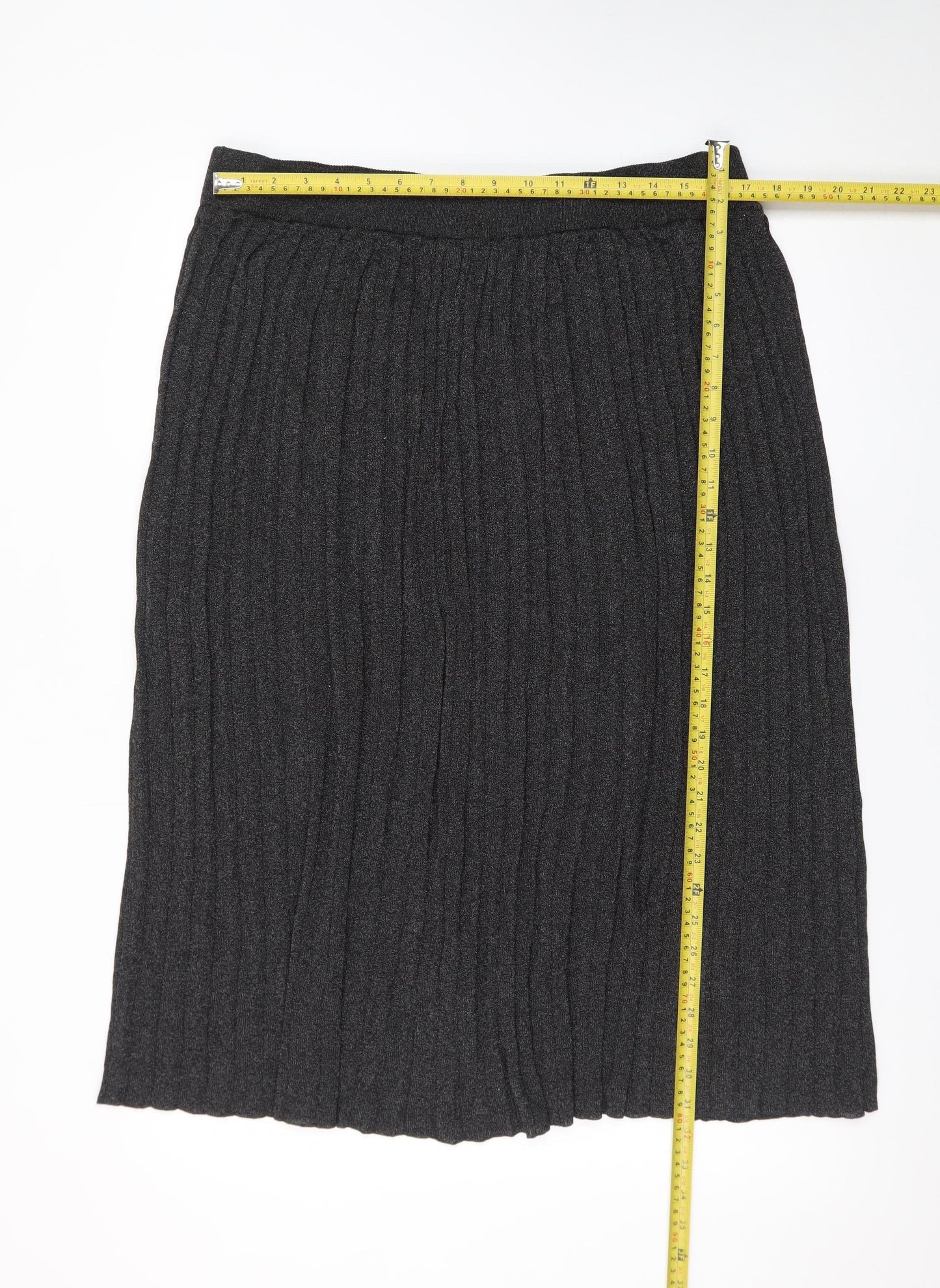F&F Women’s Grey Pleated Knit Midi Skirt Size 20