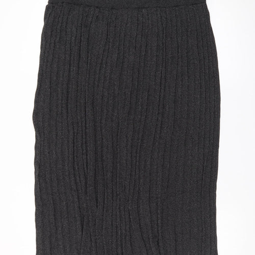 F&F Women’s Grey Pleated Knit Midi Skirt Size 20