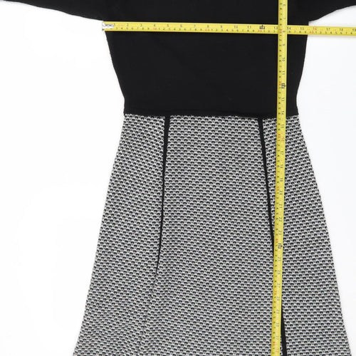 Adrienne Vittadini Women's Black Wool A-Line Dress Size S