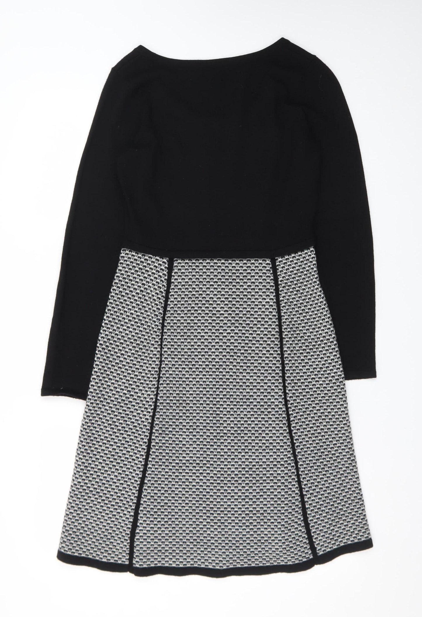 Adrienne Vittadini Women's Black Wool A-Line Dress Size S