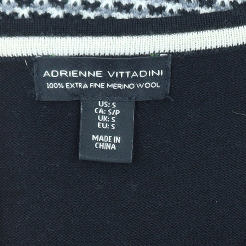 Adrienne Vittadini Women's Black Wool A-Line Dress Size S