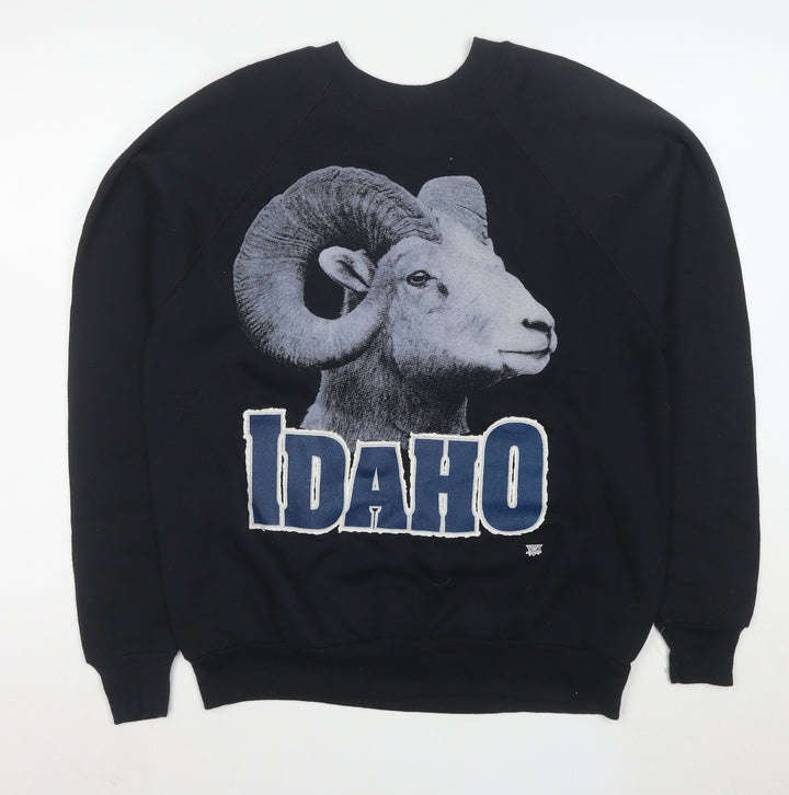 Tultex Men's Black Idaho Graphic Animal Print Sweatshirt Large