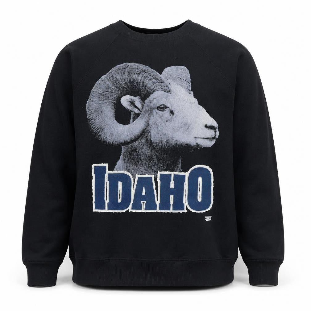 Tultex Men's Black Idaho Graphic Animal Print Sweatshirt Large