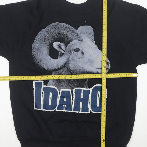 Tultex Men's Black Idaho Graphic Animal Print Sweatshirt Large