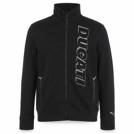 Front view of Puma Ducati Men's Black Full Zip Sweatshirt M Motorcycle Sportswear