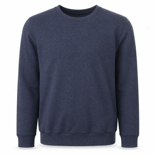 Front view of Hanes Men's Blue Small Pullover Fleece Sweatshirt