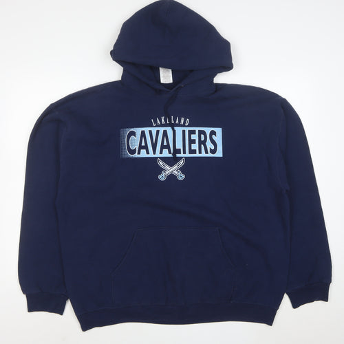 Jerzees Men's Blue XL Pullover Hoodie Lakeland Cavaliers Logo