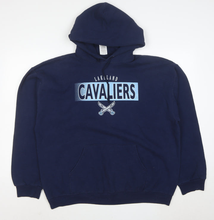 Jerzees Men's Blue XL Pullover Hoodie Lakeland Cavaliers Logo