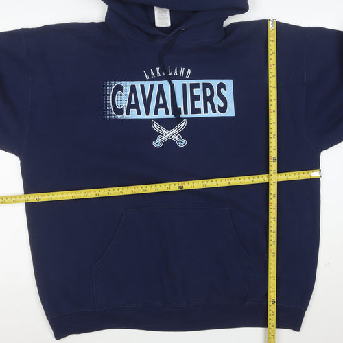 Jerzees Men's Blue XL Pullover Hoodie Lakeland Cavaliers Logo