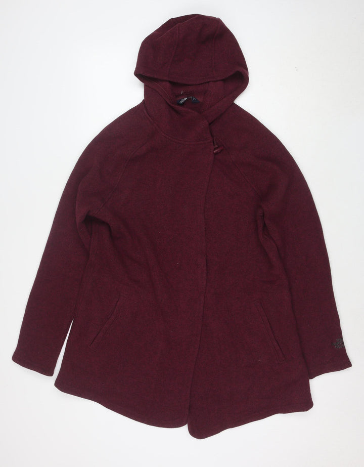 The North Face Women's Red Hooded Fleece Soft Shell Jacket L