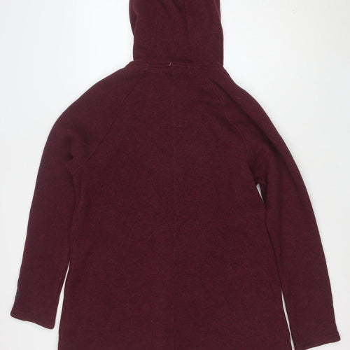 The North Face Women's Red Hooded Fleece Soft Shell Jacket L
