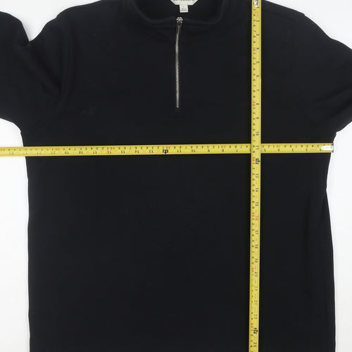 Marks and Spencer Autograph Men's Black L 1/2 Zip Fleece Sweatshirt