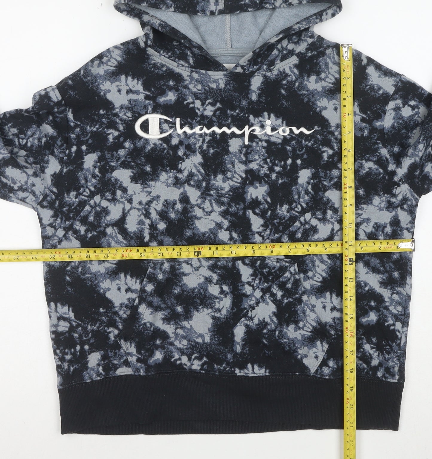Champion Men’s Black Tie Dye Pullover Hoodie S Regular Fit