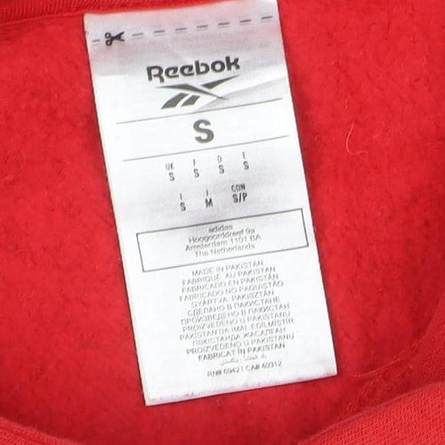 Reebok Men's Red Pullover Hoodie Small Logo Sports Fleece