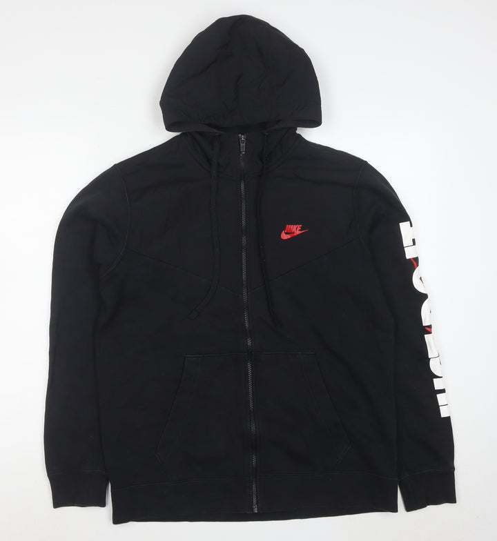 Nike Men's Black Full Zip Hoodie Medium Sportswear