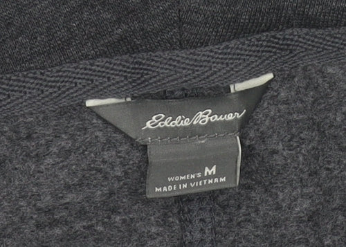 Eddie Bauer Women Grey M Open Front Long Sleeve Cotton Blend Coatigan