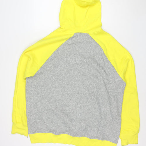 Hurley Men's XL Grey & Yellow Pullover Hoodie with Logo