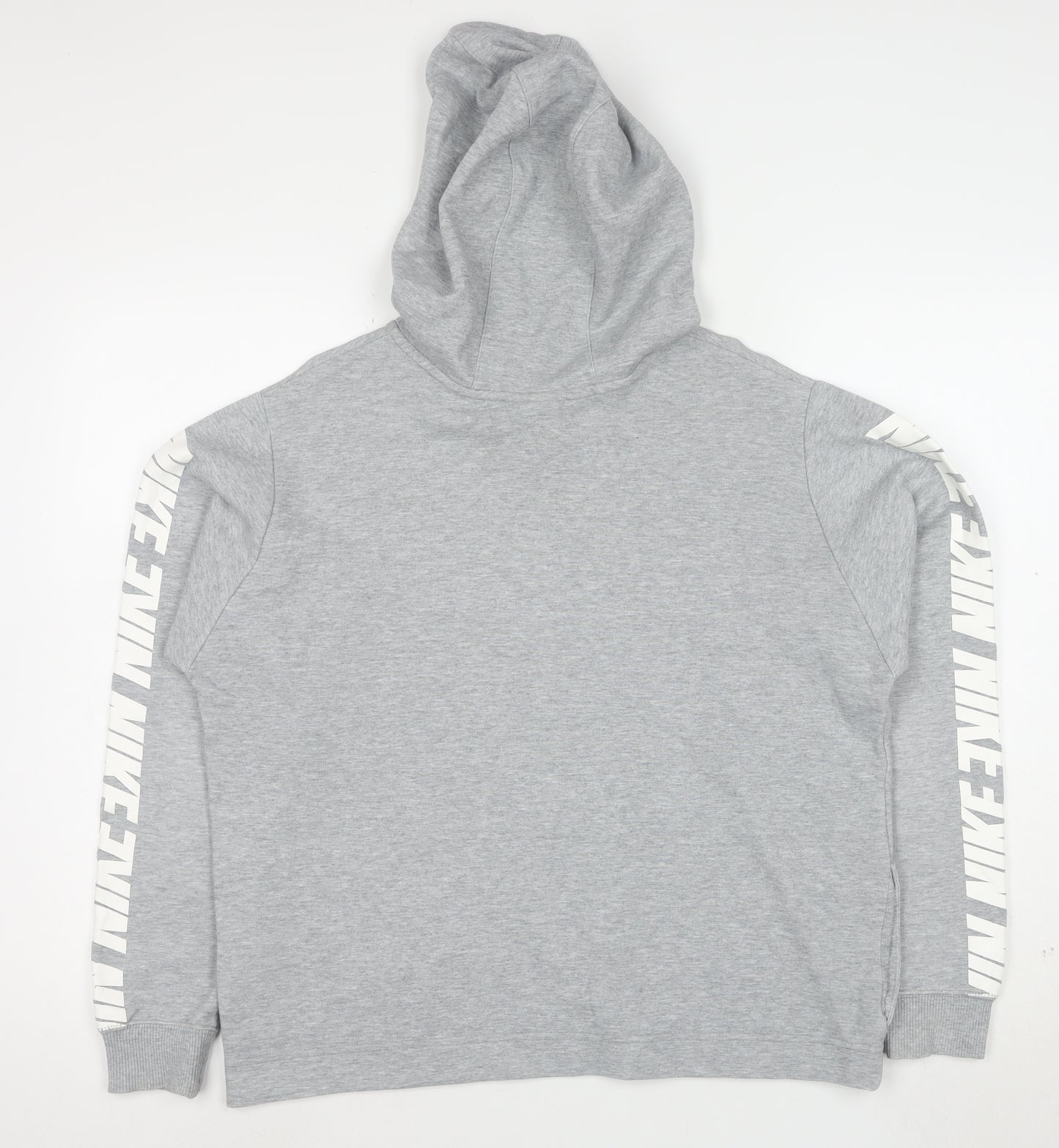 Nike Men's Grey Pullover Hoodie Size M Sportswear Logo Style