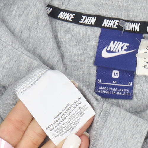 Nike Men's Grey Pullover Hoodie Size M Sportswear Logo Style