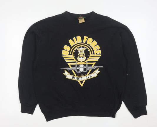 Jostens Sportswear Men’s Black Large Crew Neck Pullover US Air Force Sweatshirt
