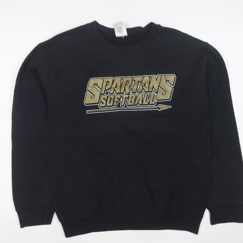 Gildan Men's Black Spartans Softball Sweatshirt Size S Pullover