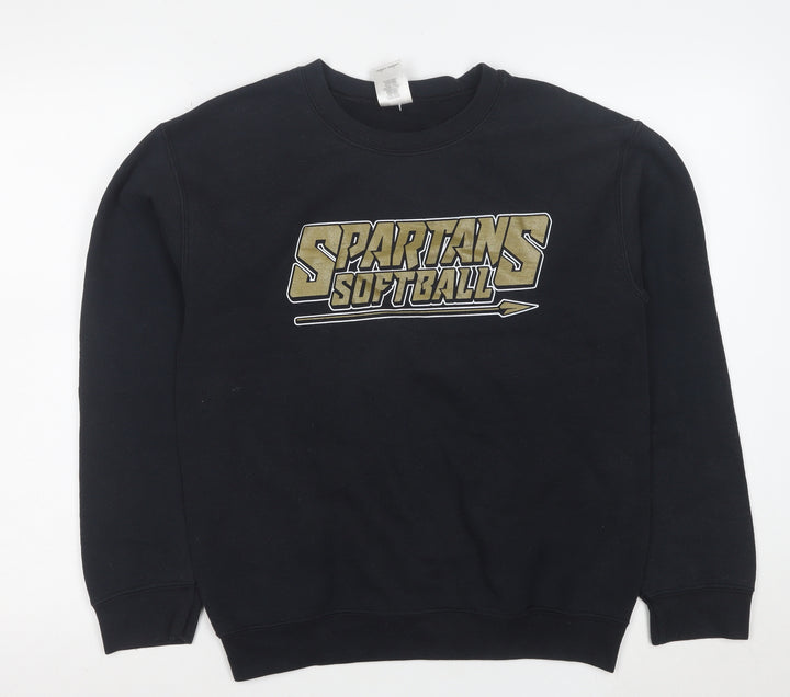 Gildan Men's Black Spartans Softball Sweatshirt Size S Pullover