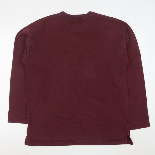 Big Dogs Women's Burgundy Pullover Sweatshirt Size L Embroidered Cotton Blend