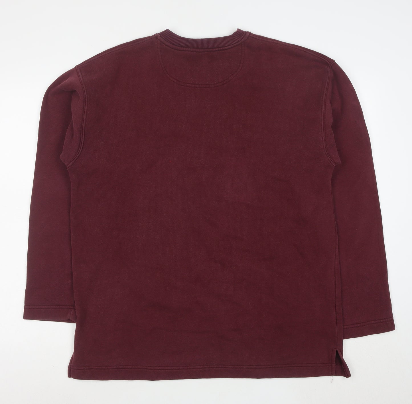 Big Dogs Women's Burgundy Pullover Sweatshirt Size L Embroidered Cotton Blend