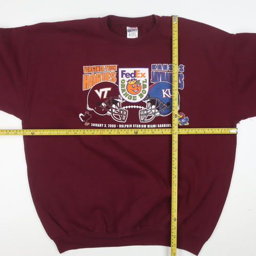 Gildan Womens Burgundy Graphic Sweatshirt XL Heavyweight Cotton Blend