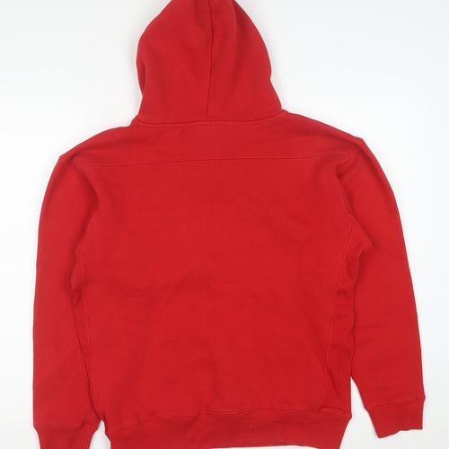 J America Mens Red Small Pullover Hoodie Eagles Logo Cotton Blend