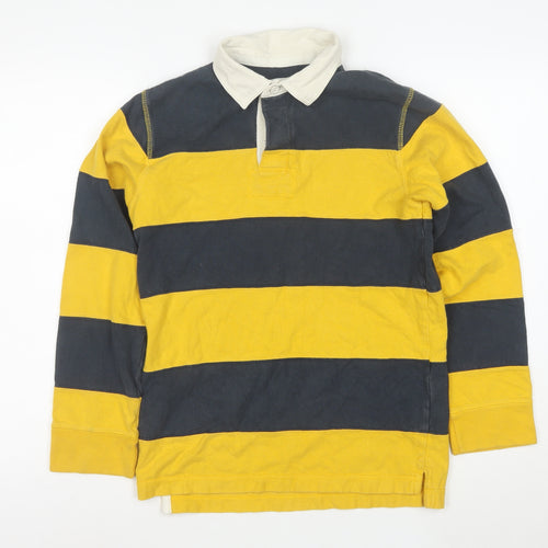 Urban Pipeline Men's Multicoloured Striped Rugby Polo Shirt L Long Sleeve