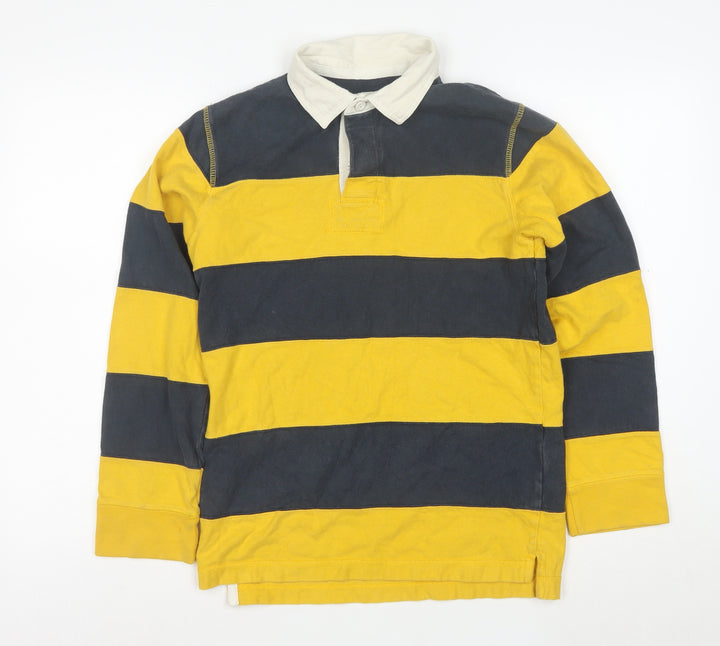 Urban Pipeline Men's Multicoloured Striped Rugby Polo Shirt L Long Sleeve
