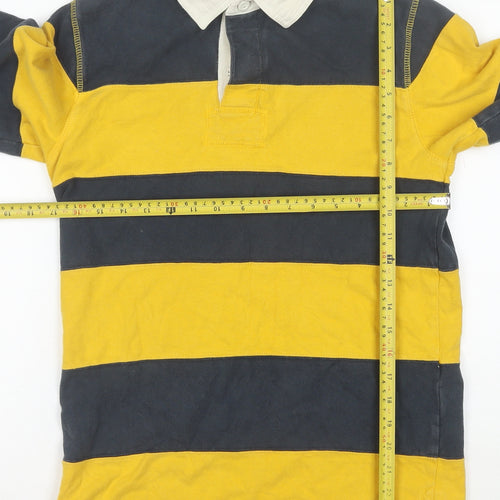 Urban Pipeline Men's Multicoloured Striped Rugby Polo Shirt L Long Sleeve