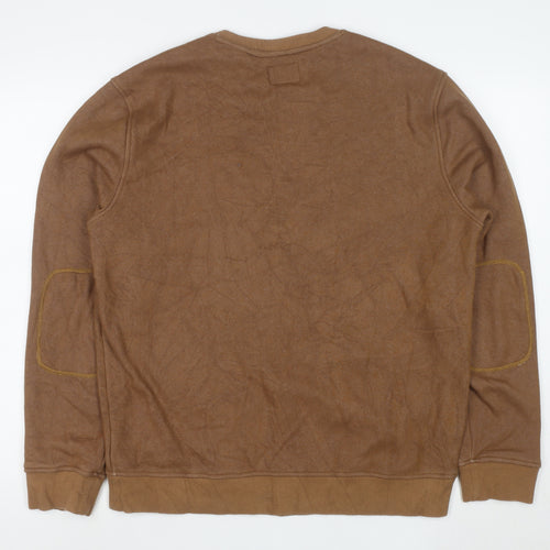 Calvin Klein Jeans Men's Brown Embroidered Logo Sweatshirt L