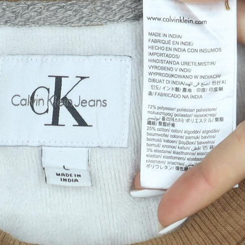 Calvin Klein Jeans Men's Brown Embroidered Logo Sweatshirt L